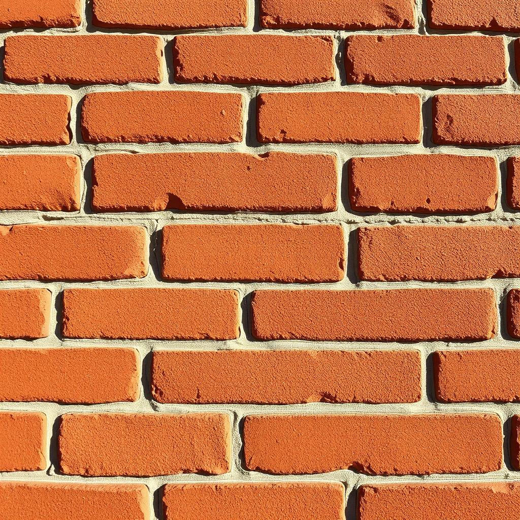 Mur en briques rouges avec joints de mortier réalisés au fer